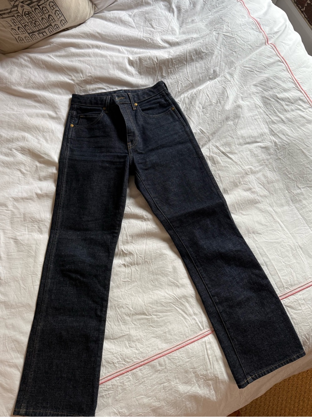 Khaite Vivian Jean. Dark Wash Straight Leg Jeans